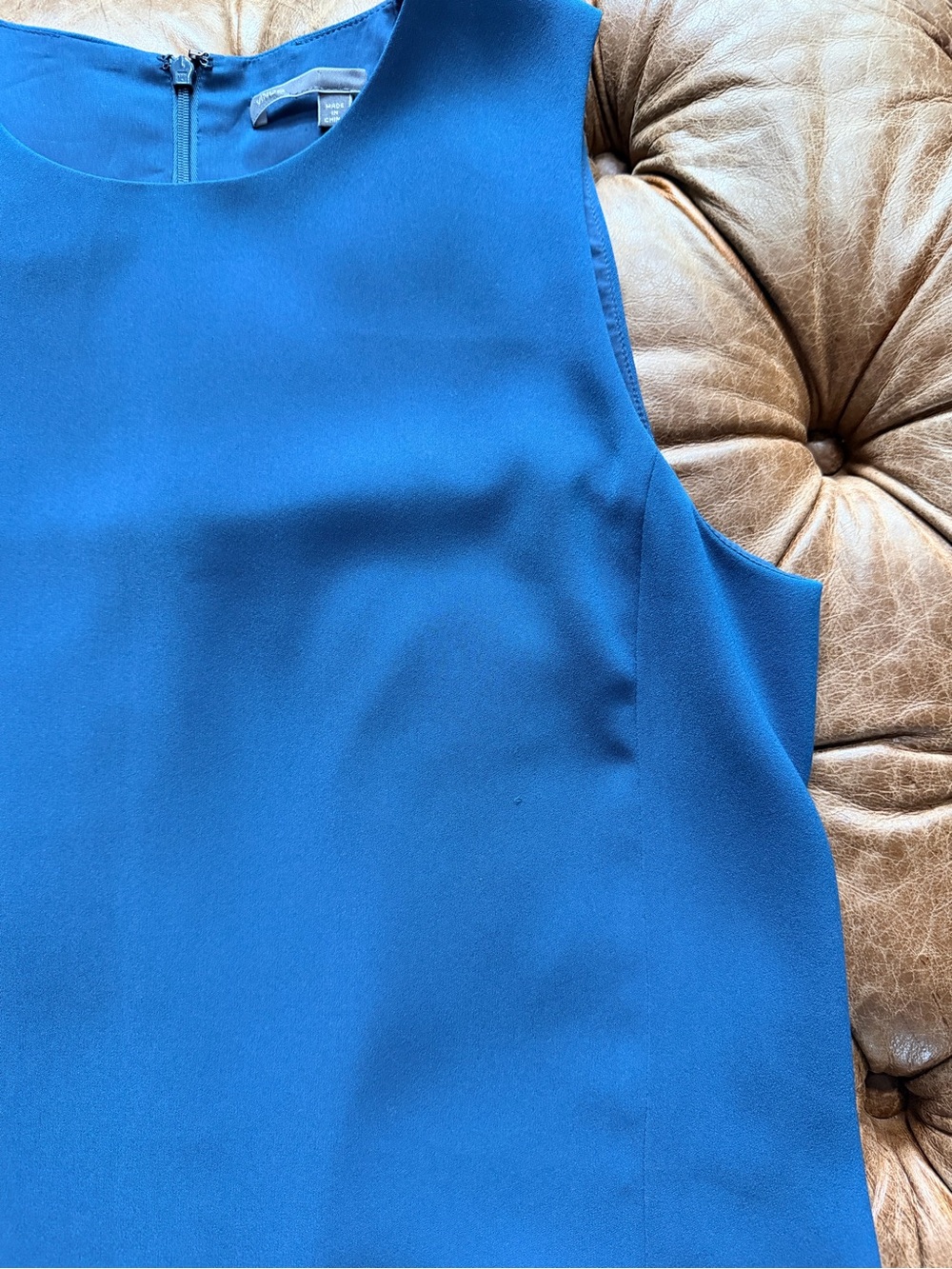 Vince Teal Shift Dress Women's 12 Sleeveless Sheath Work Cocktail Minimalist‎ - Picture 6 of 6